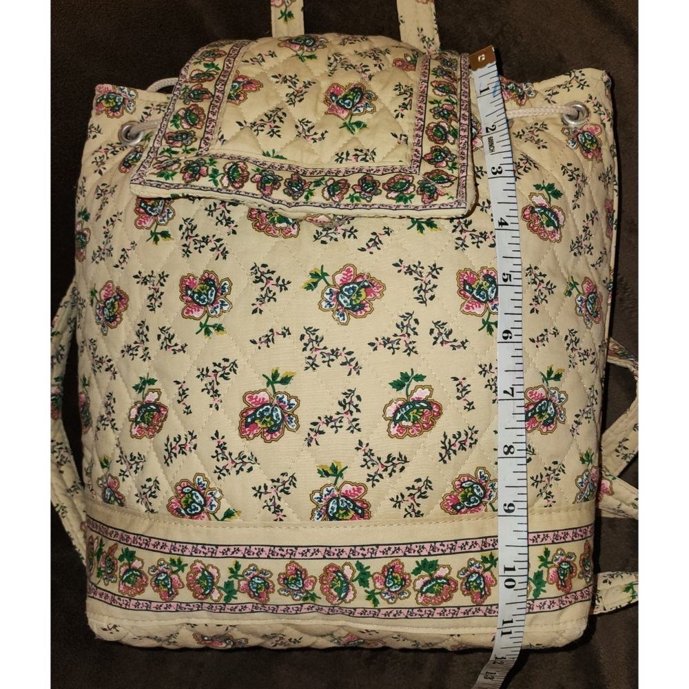 Americana by Sharif Women's Backpack Beige Multi-Colored Floral Like-New! - Picture 11 of 12